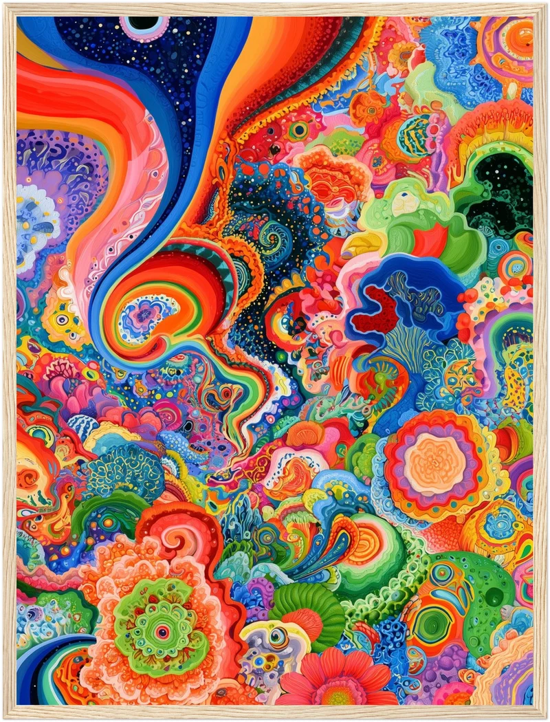 Psychedelische Farbwellen Poster