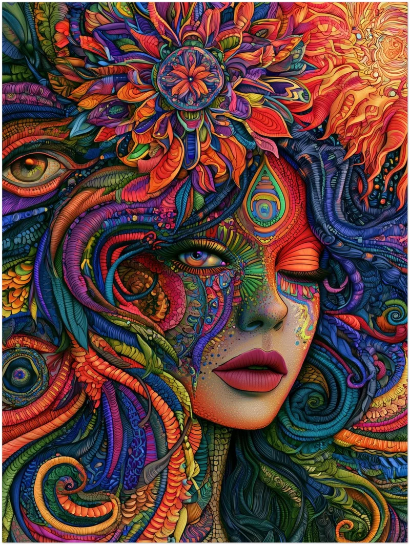 Psychedelische Göttin der Farben Leinwand