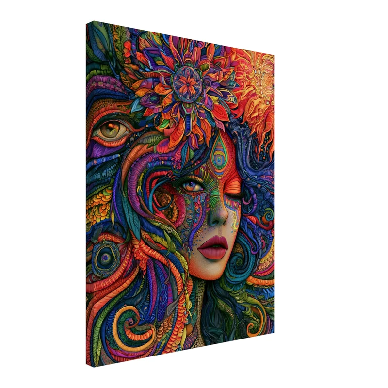 Psychedelische Göttin der Farben Leinwand