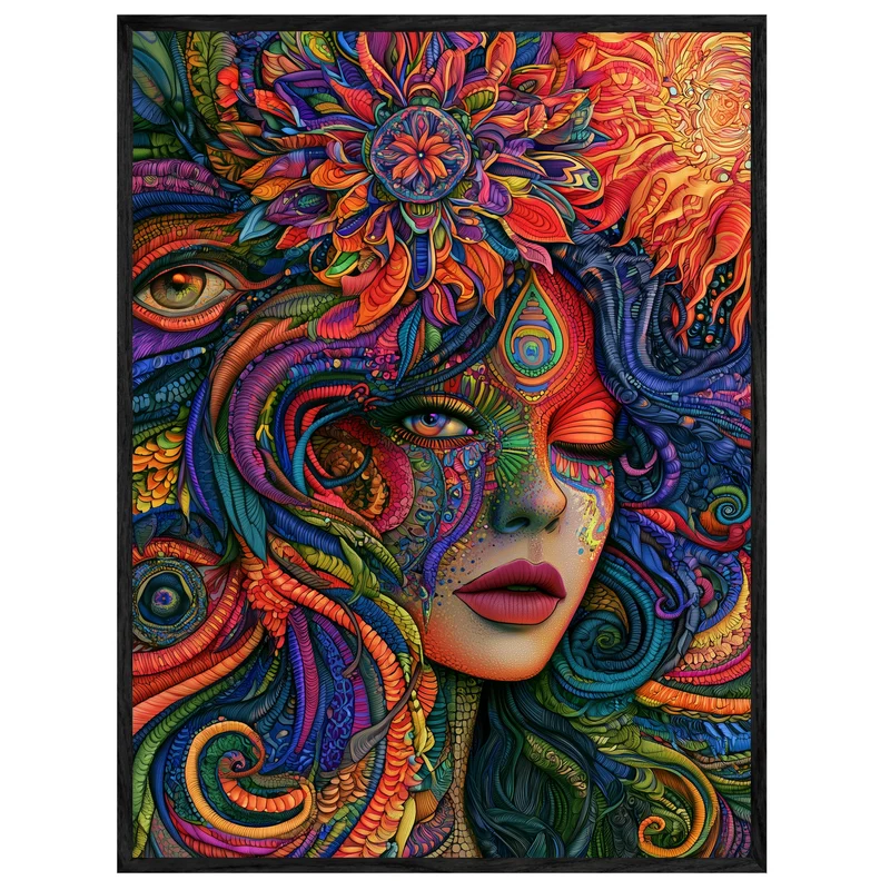 Psychedelische Göttin der Farben Leinwand