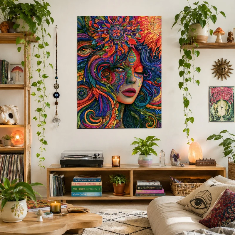 Psychedelische Göttin der Farben Poster