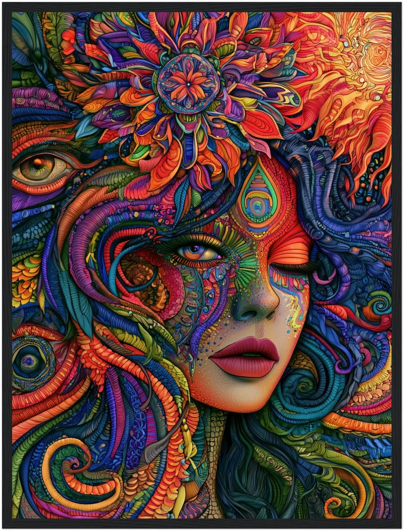 Psychedelische Göttin der Farben Poster
