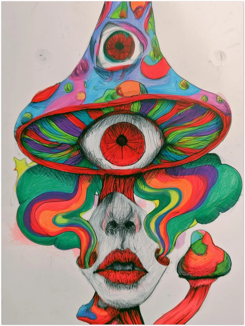 Psychedelischer Pilz-Blick Leinwand
