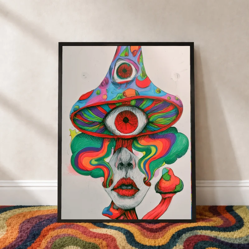 Psychedelischer Pilz-Blick Poster