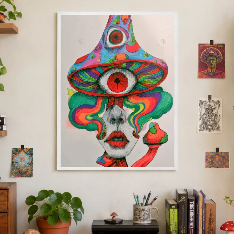 Psychedelischer Pilz-Blick Poster