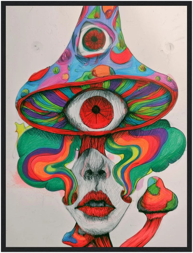 Psychedelischer Pilz-Blick Poster