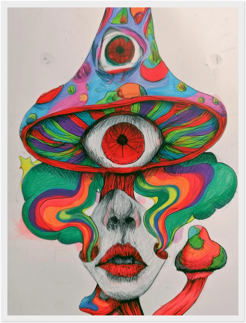 Psychedelischer Pilz-Blick Poster