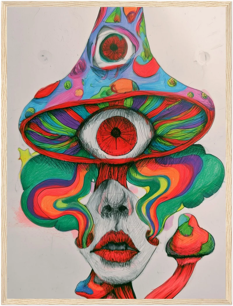 Psychedelischer Pilz-Blick Poster