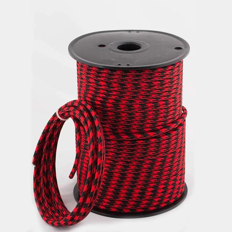 Textilkabel Stoffummantelung schwarz rot Elektrokabel~2772