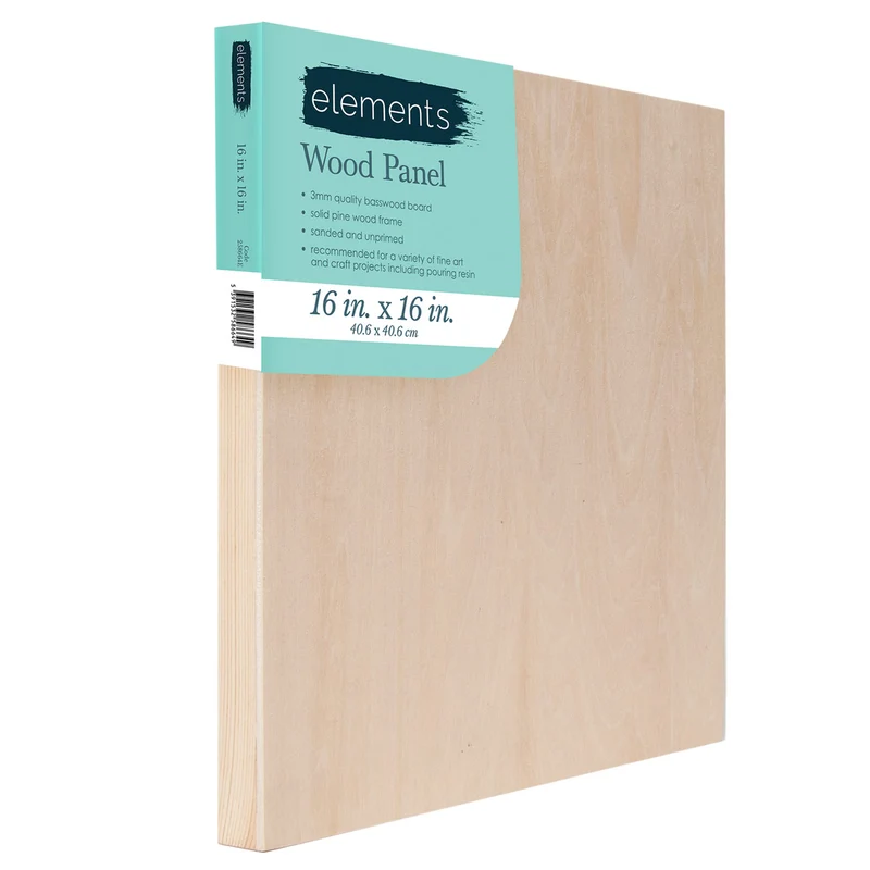 Elements Wooden Painting Panel Board - 16x16" - 40x40cm