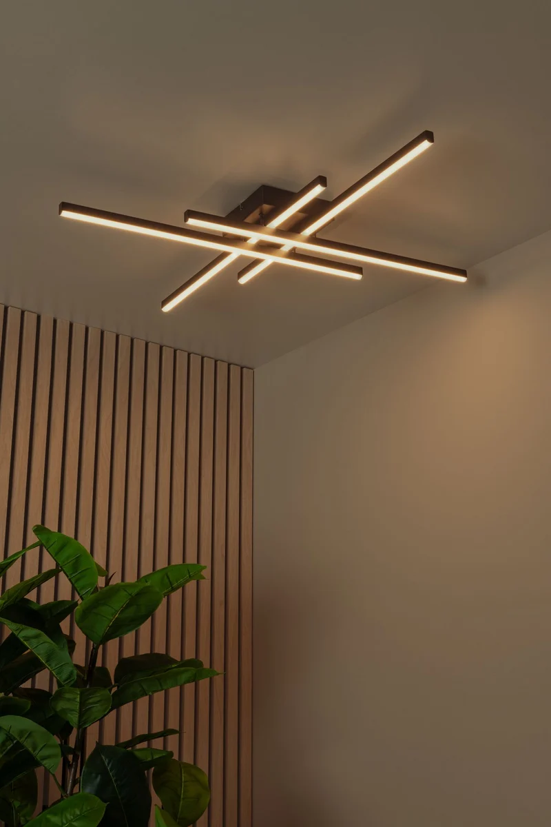 LED-Deckenleuchte Novak dimmbar CCT Schwarz 80cm