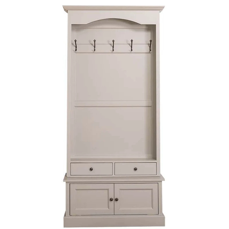 Garderobenschrank aus Massivholz mit 5 Haken & Stauraum