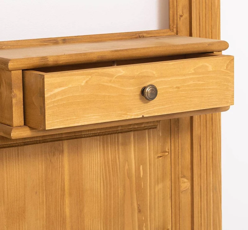 Garderobe aus Massivholz mit Spiegel und Ablage