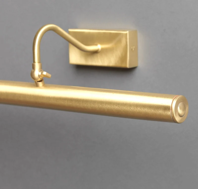 Casa Padrino Luxus Bilderleuchte Messing Satiniert B. 25 x T. 18 cm - Handgefertigte Bilderleuchte aus Messing - Luxus Kollektion - Edel & Prunkvoll