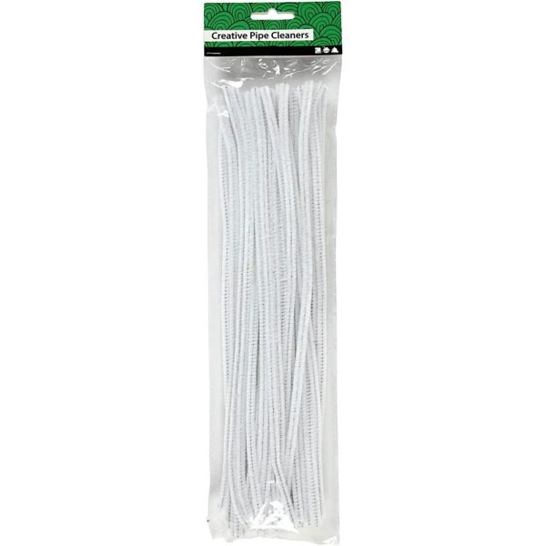 Pipe Cleaners 6mm x 30cm 50 piece White