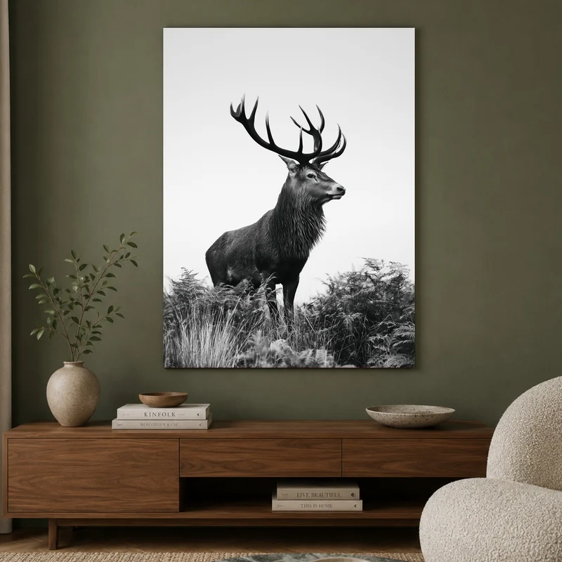 Hirsch im Nebellicht Leinwand