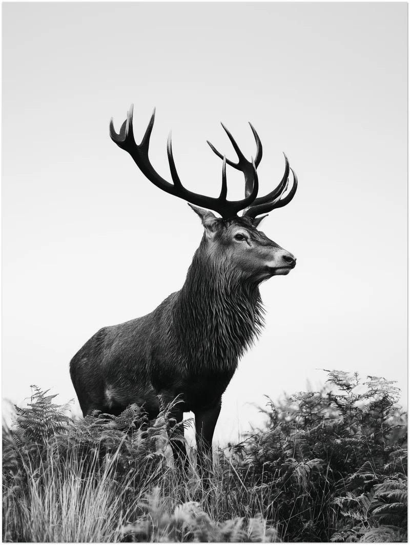 Hirsch im Nebellicht Poster