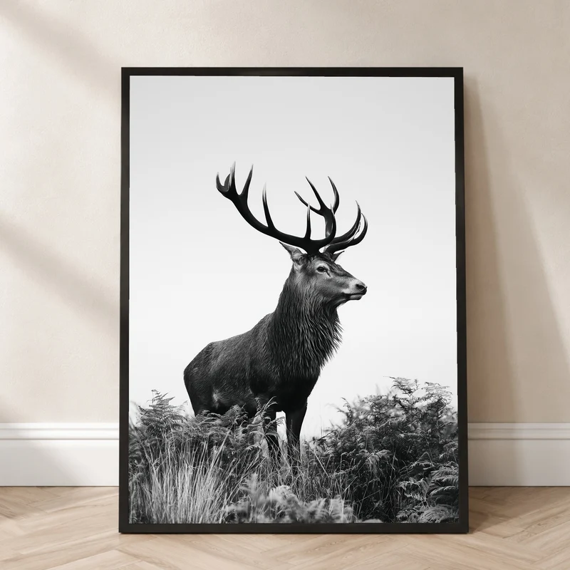 Hirsch im Nebellicht Poster