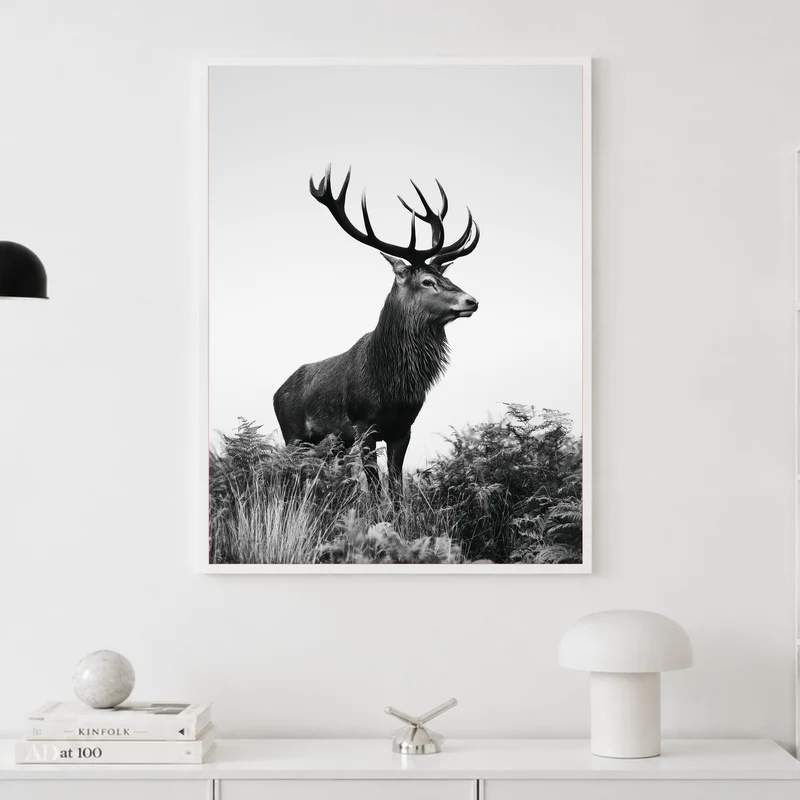 Hirsch im Nebellicht Poster