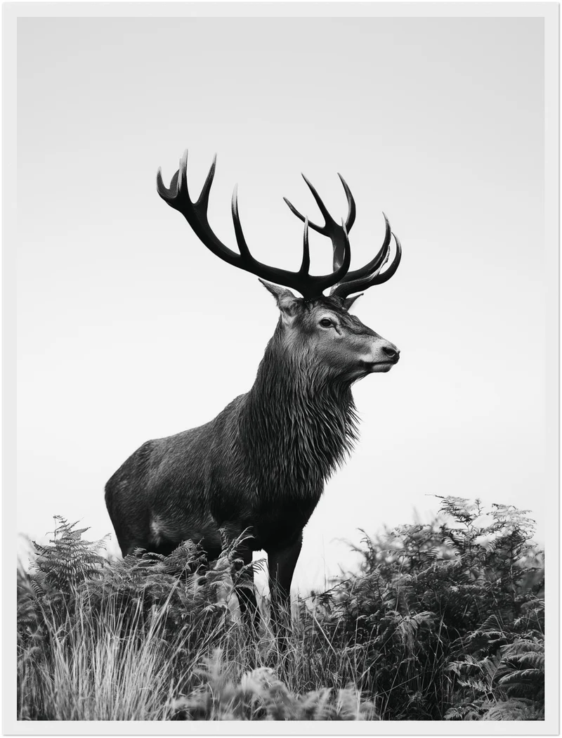 Hirsch im Nebellicht Poster