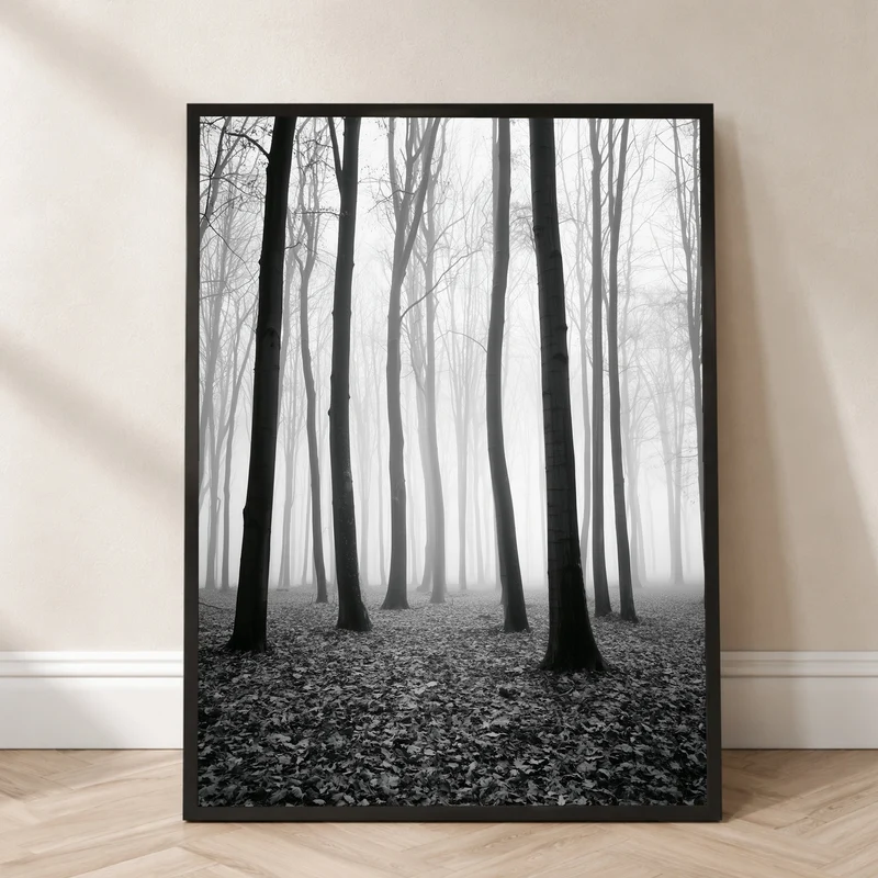 Nebel im Winterwald Poster