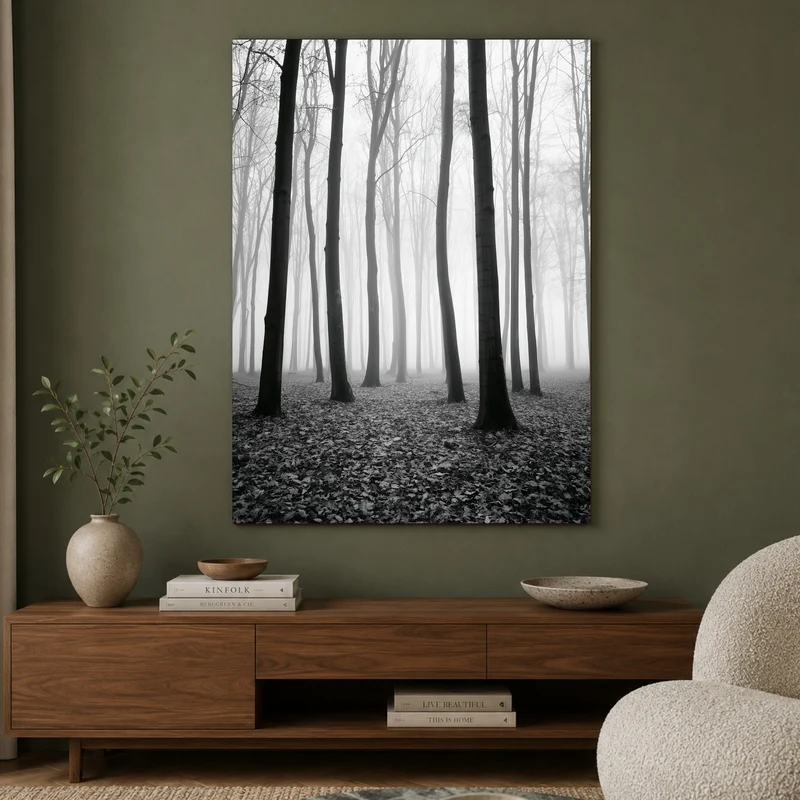Nebel im Winterwald Poster
