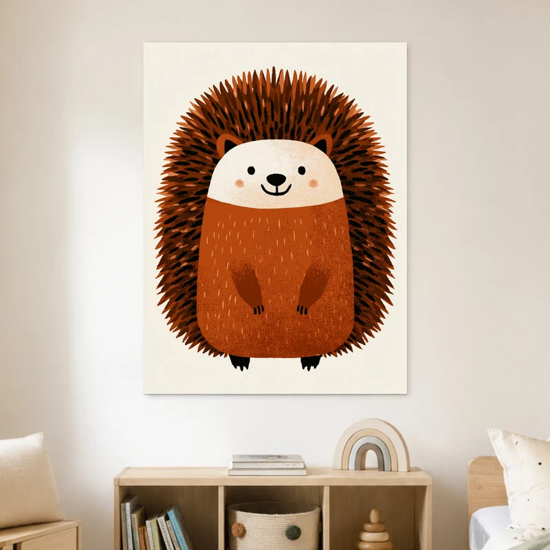 Lächelnder Igel im Herbst Leinwand