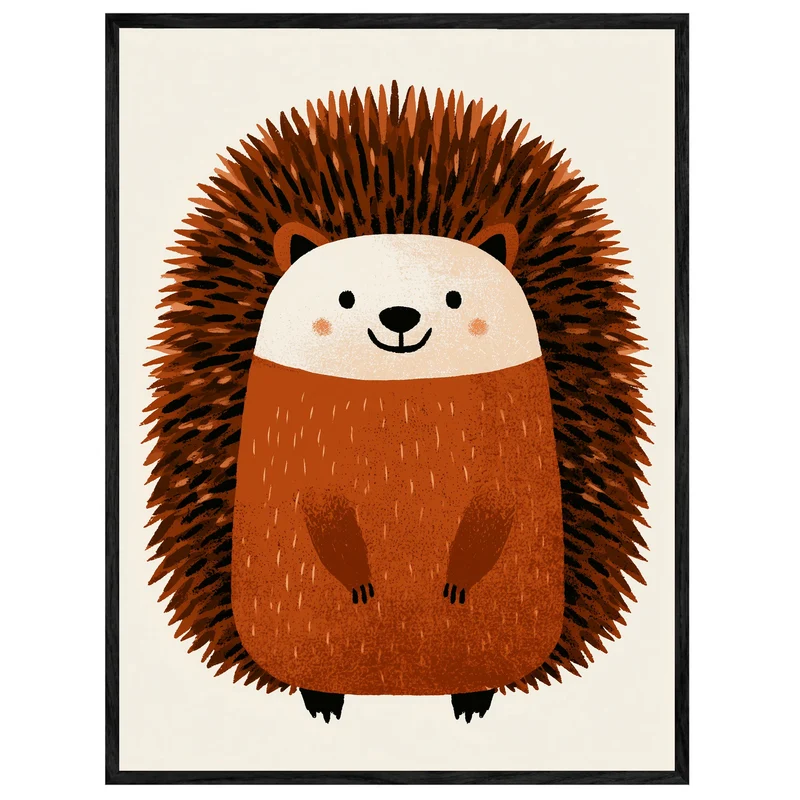 Lächelnder Igel im Herbst Leinwand