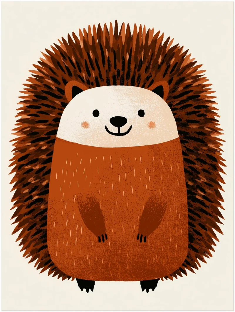 Lächelnder Igel im Herbst Poster