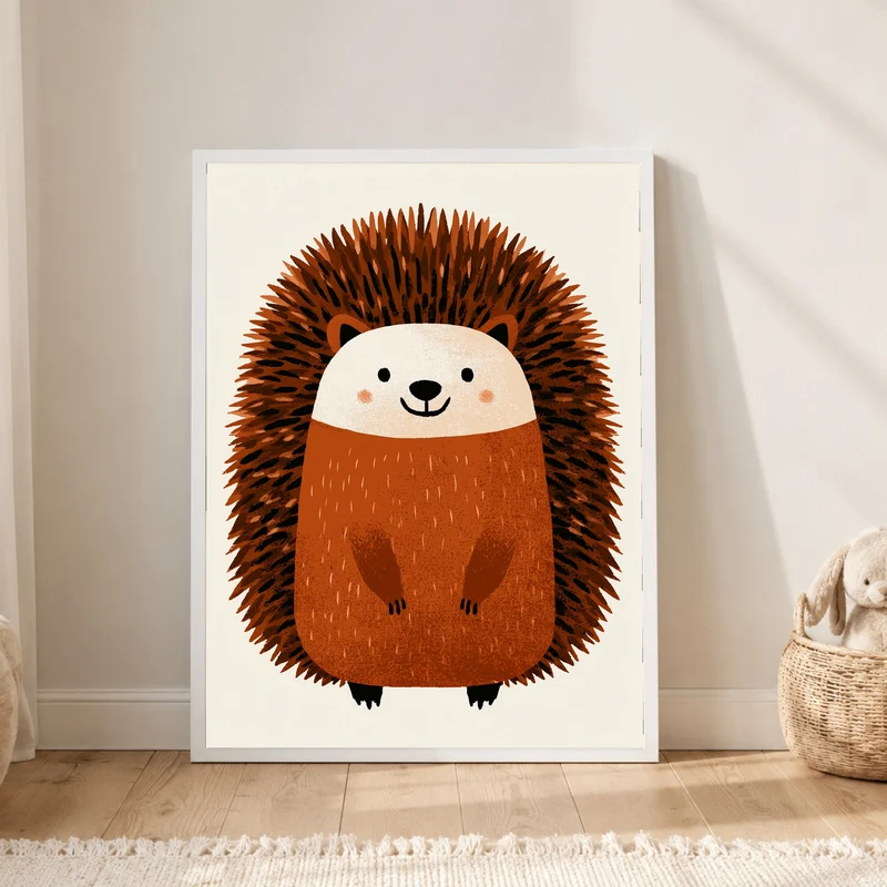 Lächelnder Igel im Herbst Poster