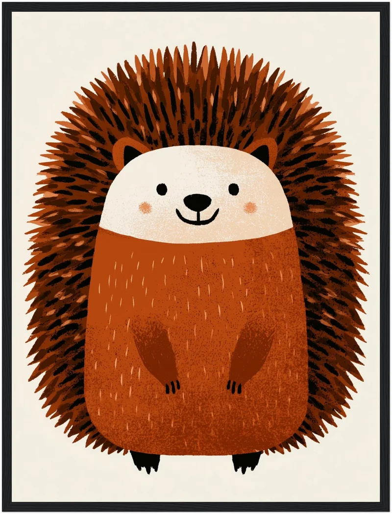 Lächelnder Igel im Herbst Poster