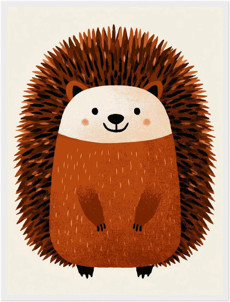 Lächelnder Igel im Herbst Poster
