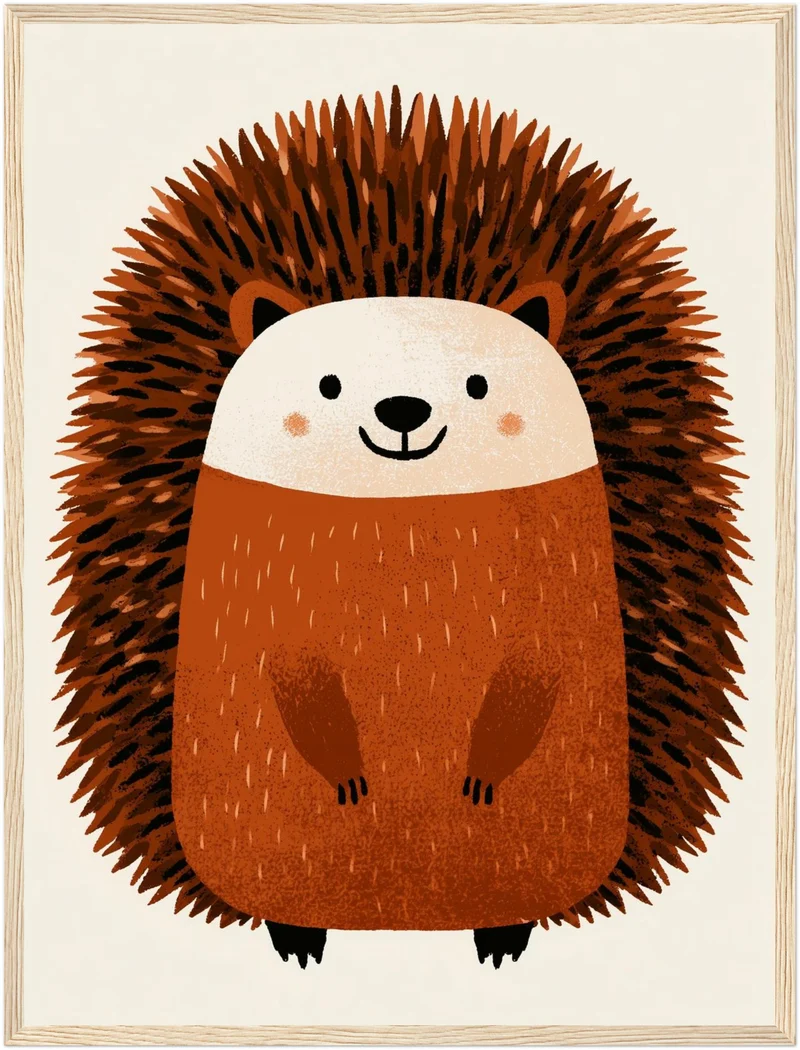 Lächelnder Igel im Herbst Poster