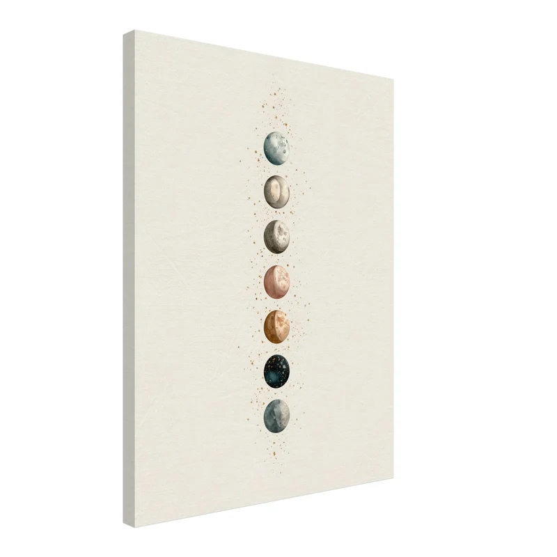 Sieben Monde im Aquarell Leinwand