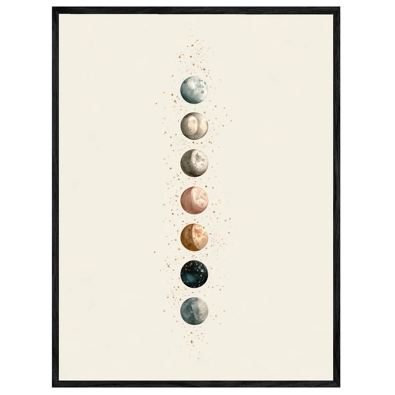 Sieben Monde im Aquarell Leinwand