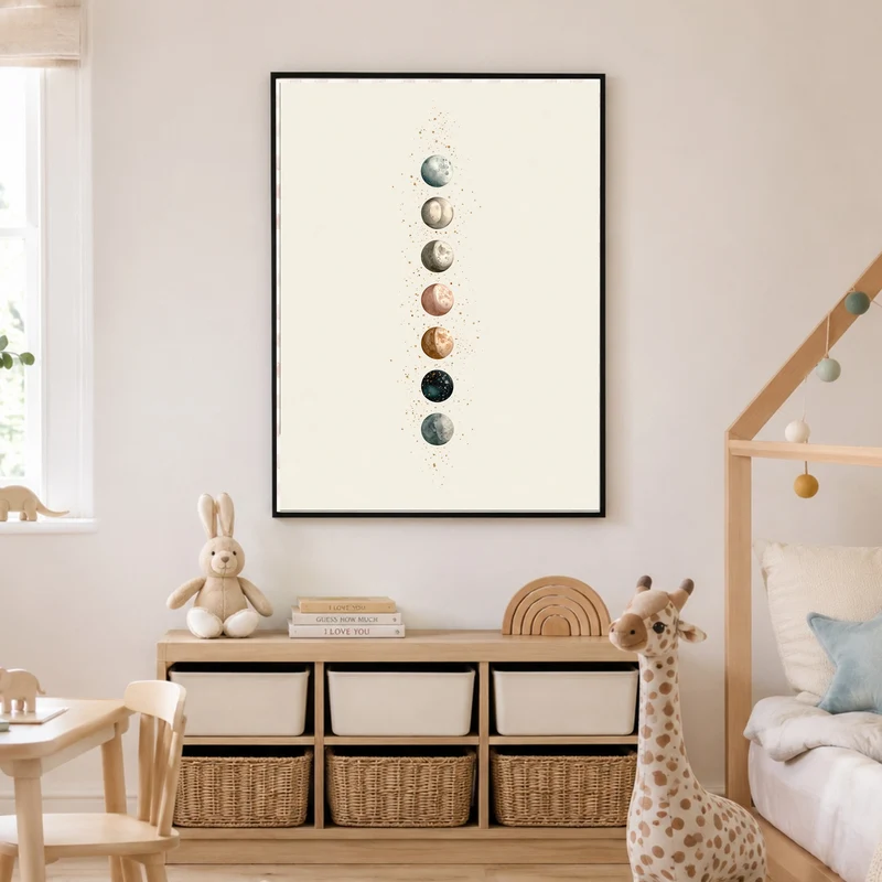 Sieben Monde im Aquarell Poster