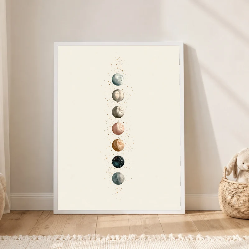 Sieben Monde im Aquarell Poster