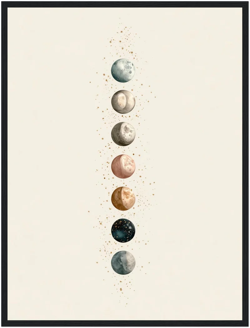 Sieben Monde im Aquarell Poster
