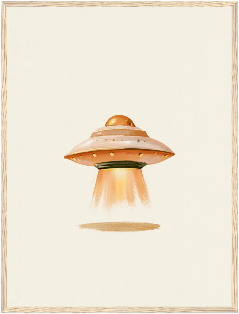 Fliegende Untertasse retro Poster