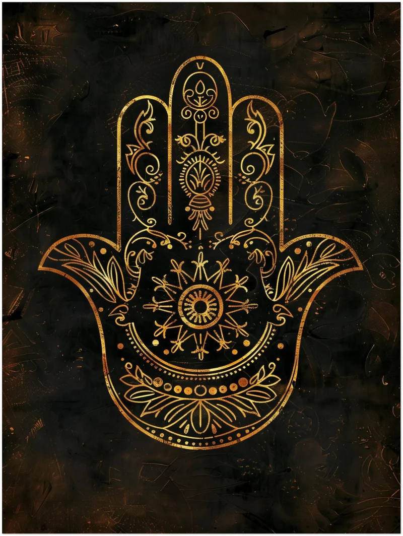 Goldene Hamsa Hand Poster