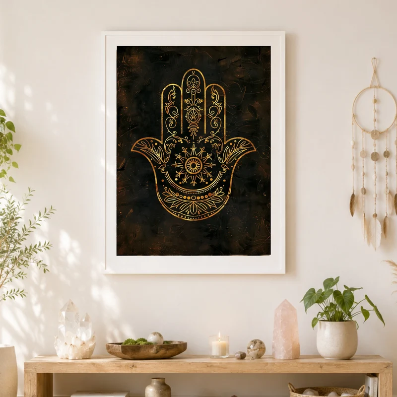 Goldene Hamsa Hand Poster