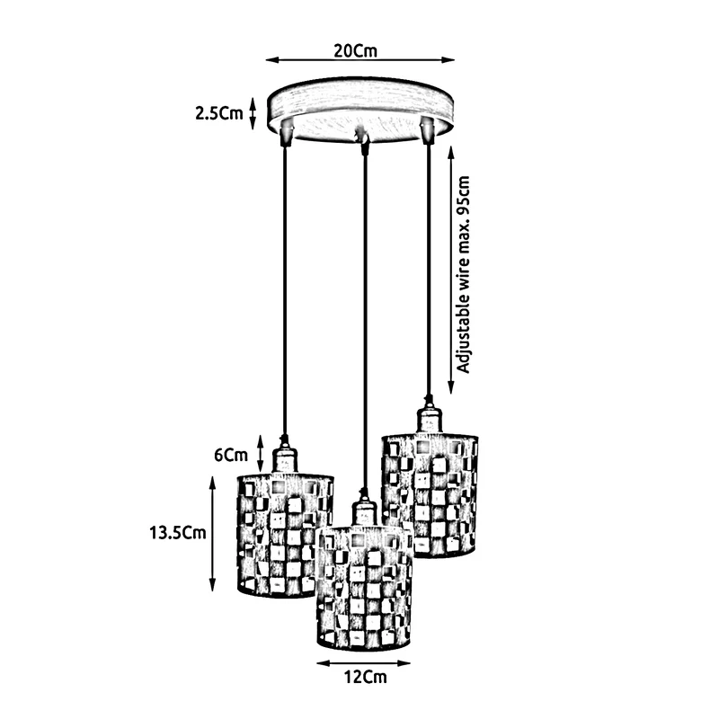 Anhängerlampe Kit 3-Kopf Deckenlampe Hängeleuchte~2514