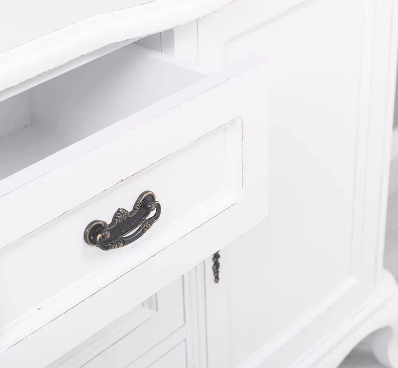 Sideboard aus Massivholz mit 2 Türen und 3 Schubladen | Barock Kommode mit geschwungenen Beinen