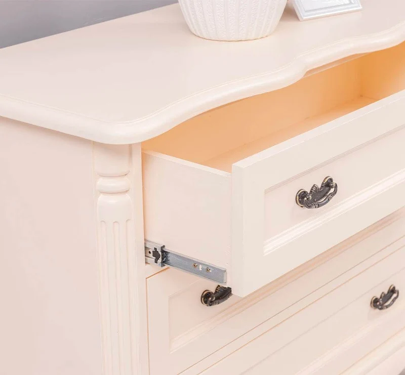Sideboard aus Massivholz mit 3 Schubladen | Barock Kommode mit geschwungenen Füßen