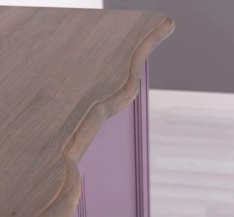 Geschwungenes Sideboard aus Massivholz im Vintage Stil - mit Doppeltür