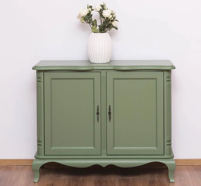 Geschwungenes Sideboard aus Massivholz im Vintage Stil - mit Doppeltür