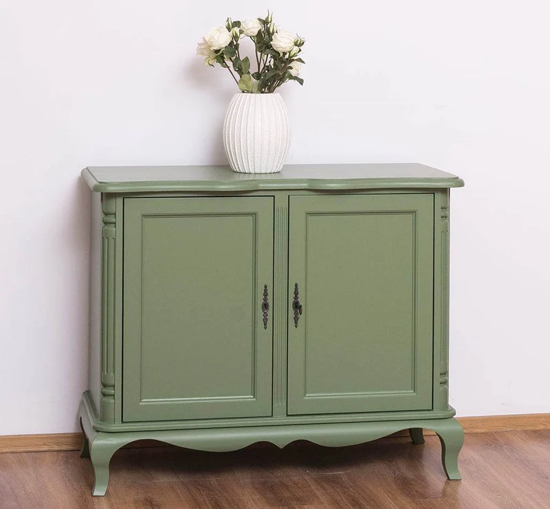Geschwungenes Sideboard aus Massivholz im Vintage Stil - mit Doppeltür