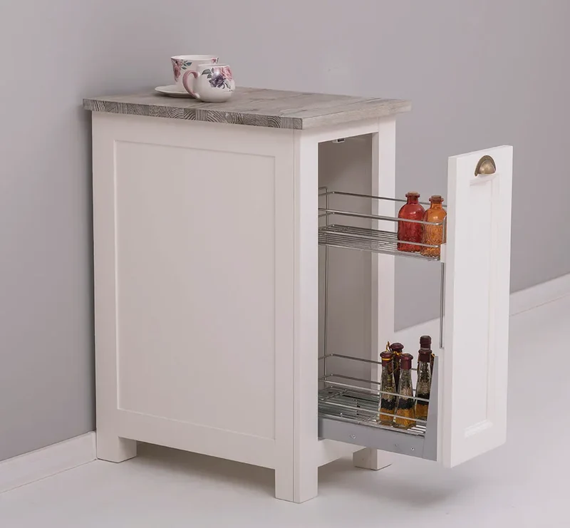 Küchenmodul aus Massivholz | Vorratsschrank mit Auszug | Gewürzschrank | Ausziehschrank