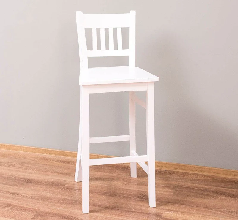 Barhocker mit Lehne aus massiver Pinie