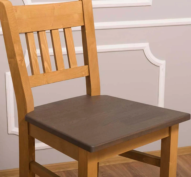 Barhocker mit Lehne aus massiver Pinie